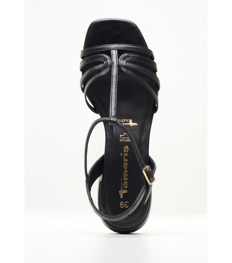 Women Sandals 28223 Black Leather Tamaris