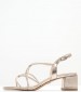 Women Sandals 28236 Gold ECOleather Tamaris