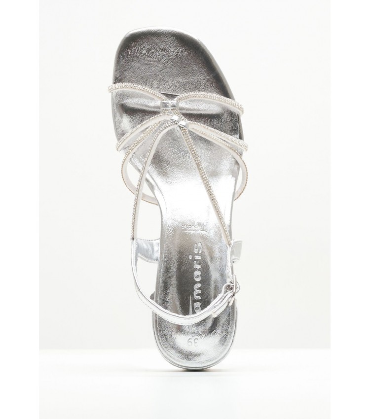 Women Sandals 28236 Silver ECOleather Tamaris