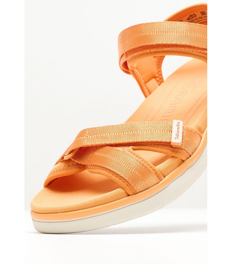 Women Flats 28262 Orange Fabric Tamaris