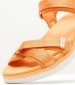 Women Flats 28262 Orange Fabric Tamaris