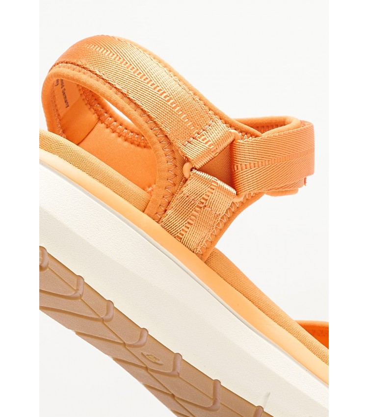 Women Flats 28262 Orange Fabric Tamaris