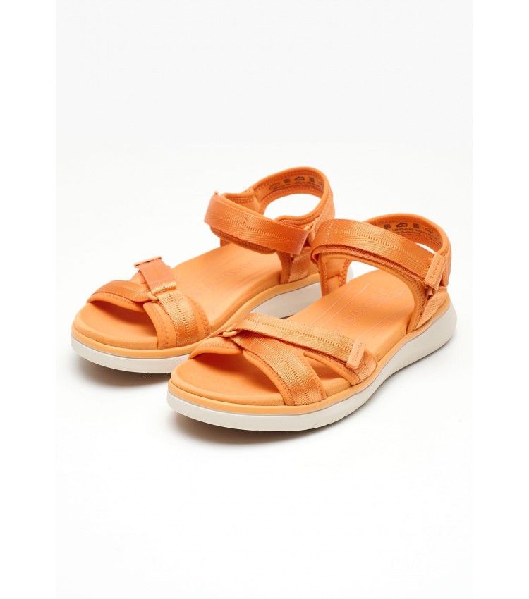 Women Flats 28262 Orange Fabric Tamaris