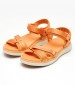 Women Flats 28262 Orange Fabric Tamaris