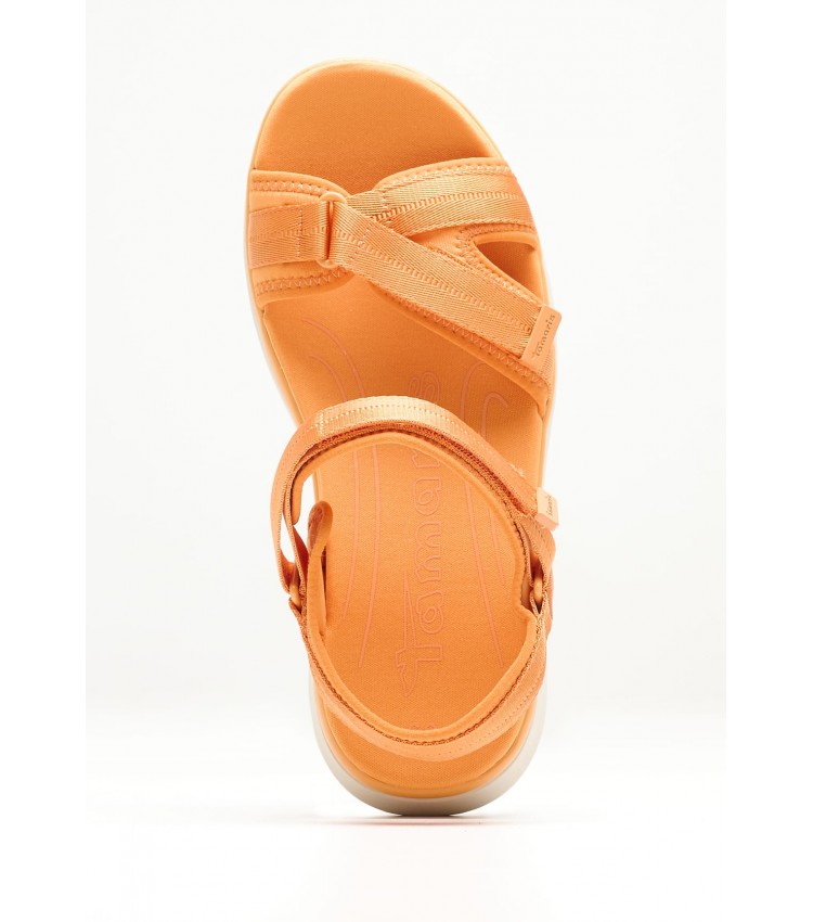 Women Flats 28262 Orange Fabric Tamaris