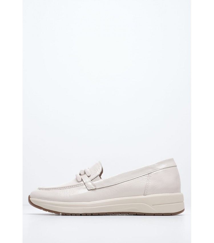 Women Moccasins 84700 Beige Leather Tamaris