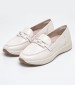 Women Moccasins 84700 Beige Leather Tamaris