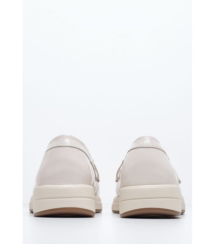 Women Moccasins 84700 Beige Leather Tamaris