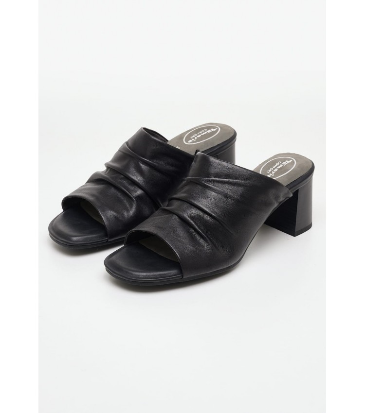 Women Mules 87200 Black Leather Tamaris