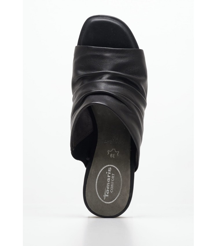 Women Mules 87200 Black Leather Tamaris