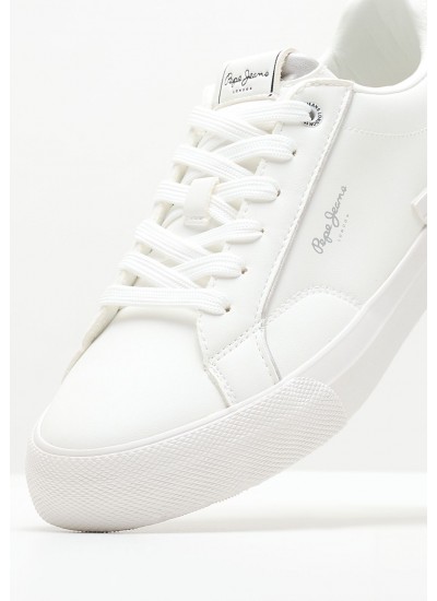Women Casual Shoes Chunky.Cupsole24.N White Leather Calvin Klein