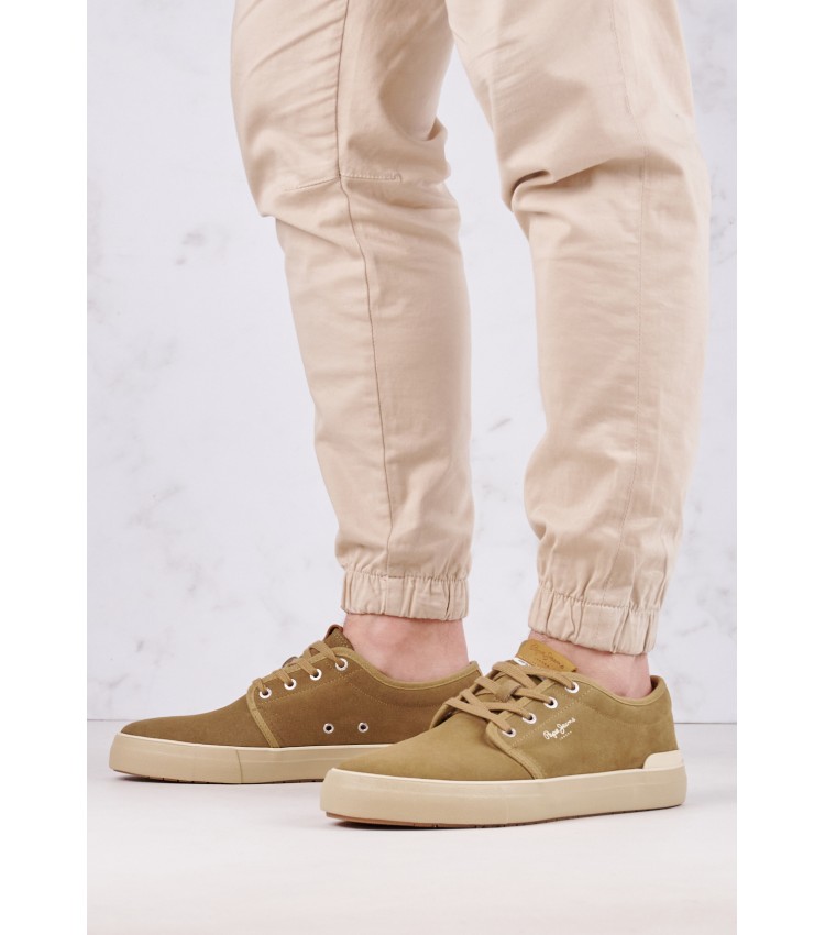 Men Casual Shoes Ben.Urban Beige Buckskin Pepe Jeans