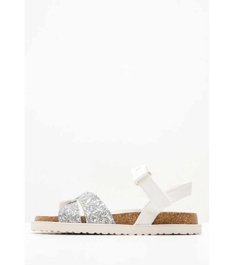 Kids Flip Flops & Sandals Berlin.Cross Silver ECOleather Pepe Jeans