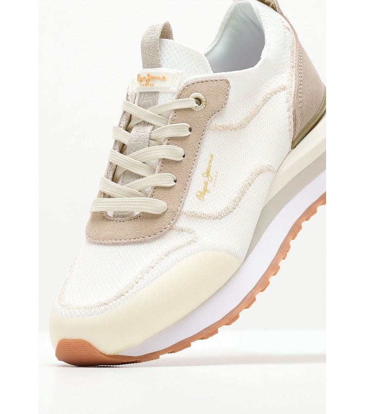 Women Casual Shoes Blur.Rind White Fabric Pepe Jeans