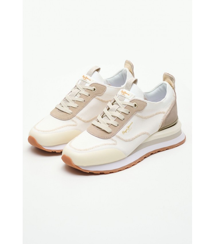 Women Casual Shoes Blur.Rind White Fabric Pepe Jeans