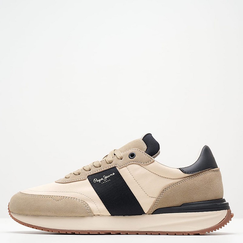 Ανδρικά Παπούτσια Casual Buster.Tape Μπεζ Δέρμα Pepe Jeans