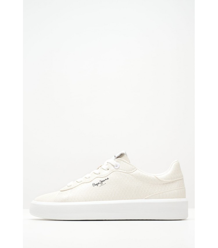 Women Casual Shoes Dobbie.Fenix White ECOleather Pepe Jeans