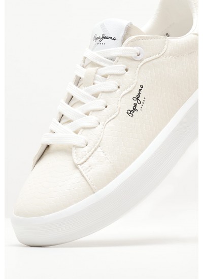 Women Casual Shoes Dobbie.Fenix White ECOleather Pepe Jeans