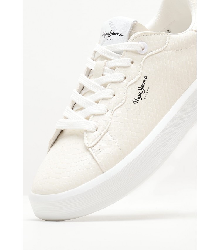 Women Casual Shoes Dobbie.Fenix White ECOleather Pepe Jeans