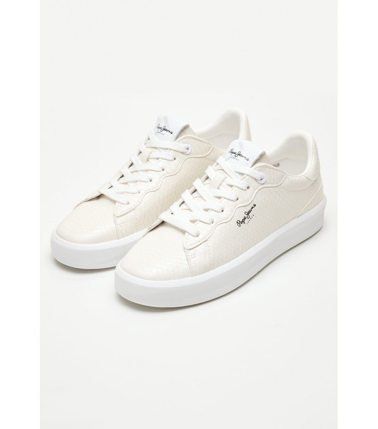 Women Casual Shoes Dobbie.Fenix White ECOleather Pepe Jeans