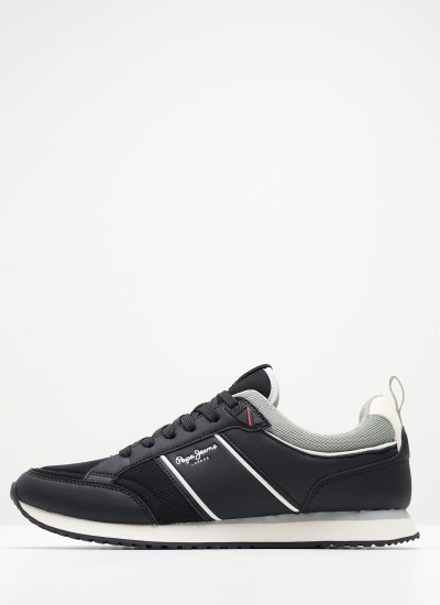 Ανδρικά Παπούτσια Casual Dublin.Brand Μαύρο ECOleather Pepe Jeans