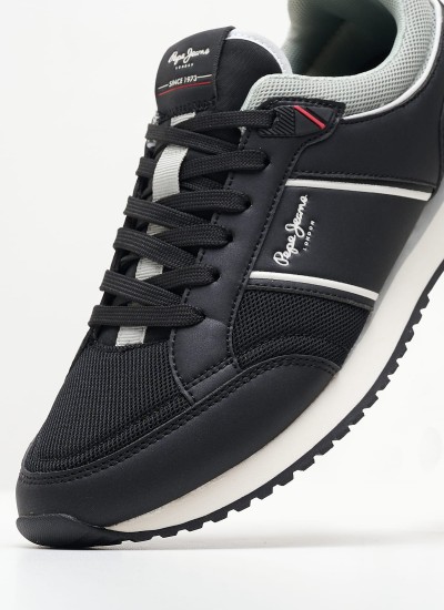 Ανδρικά Παπούτσια Casual Dublin.Brand Μαύρο ECOleather Pepe Jeans