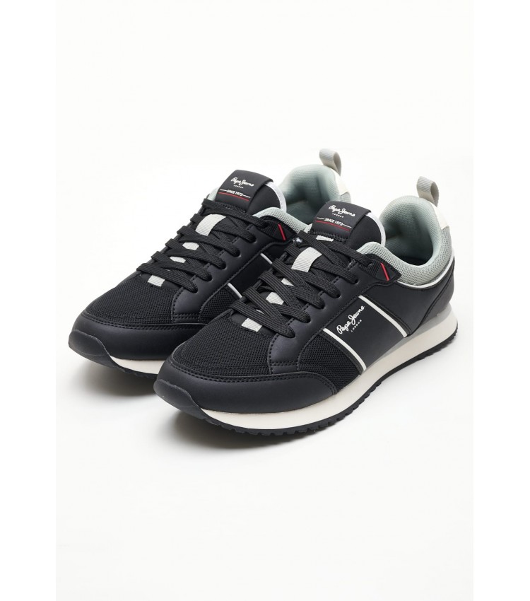 Men Casual Shoes Dublin.Brand Black ECOleather Pepe Jeans