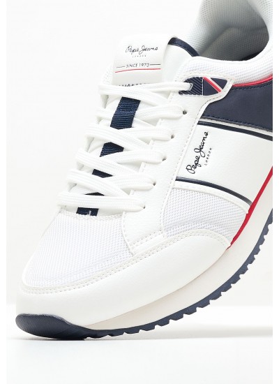 Men Casual Shoes Dublin.Brand White ECOleather Pepe Jeans