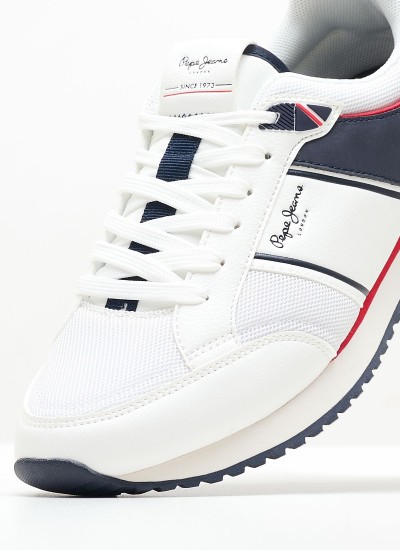 Men Casual Shoes Dublin.Brand White ECOleather Pepe Jeans