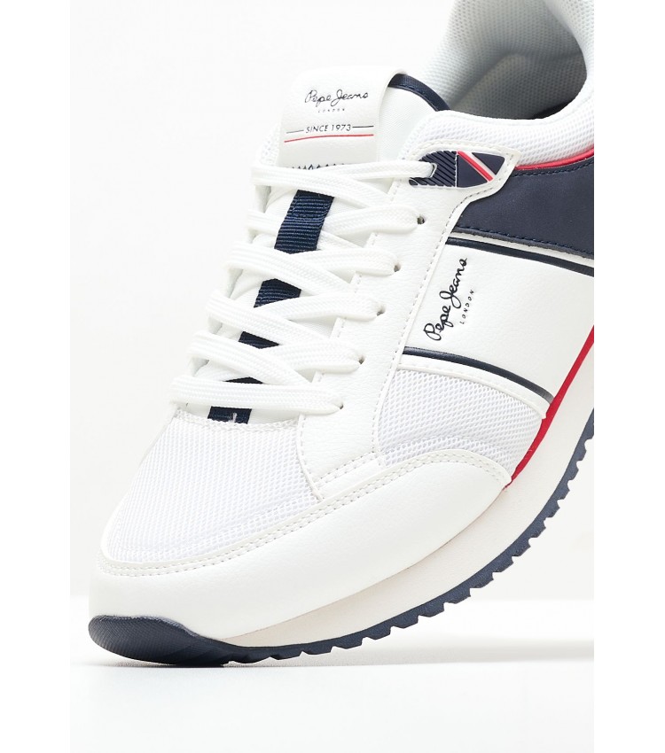 Men Casual Shoes Dublin.Brand White ECOleather Pepe Jeans