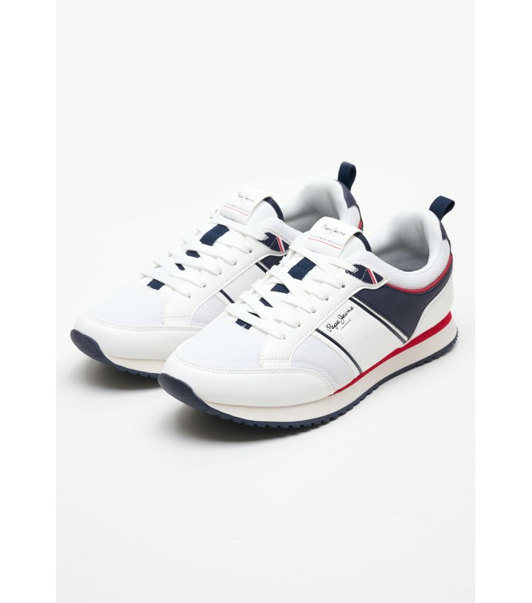 Men Casual Shoes Dublin.Brand White ECOleather Pepe Jeans