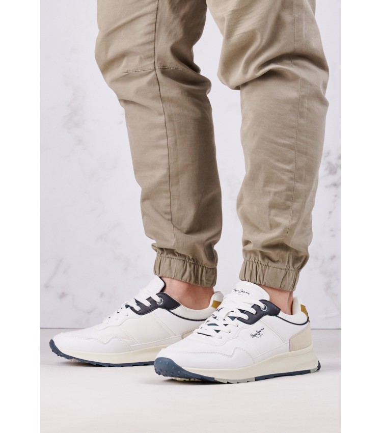 Men Casual Shoes Joy.Tour White ECOleather Pepe Jeans