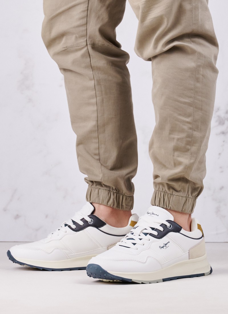 Men Casual Shoes from the Pepe Jeans brand Joy.Tour White ECOleather mortoglou.gr eshop