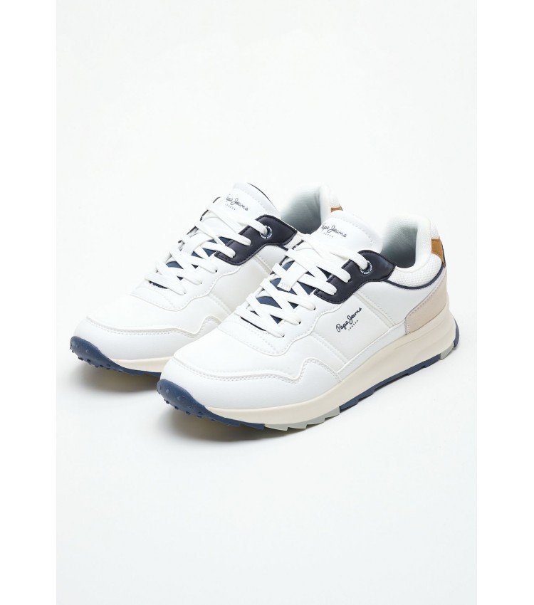 Men Casual Shoes Joy.Tour White ECOleather Pepe Jeans