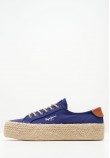 Women Casual Shoes Kyle.Classic Blue Fabric Pepe Jeans