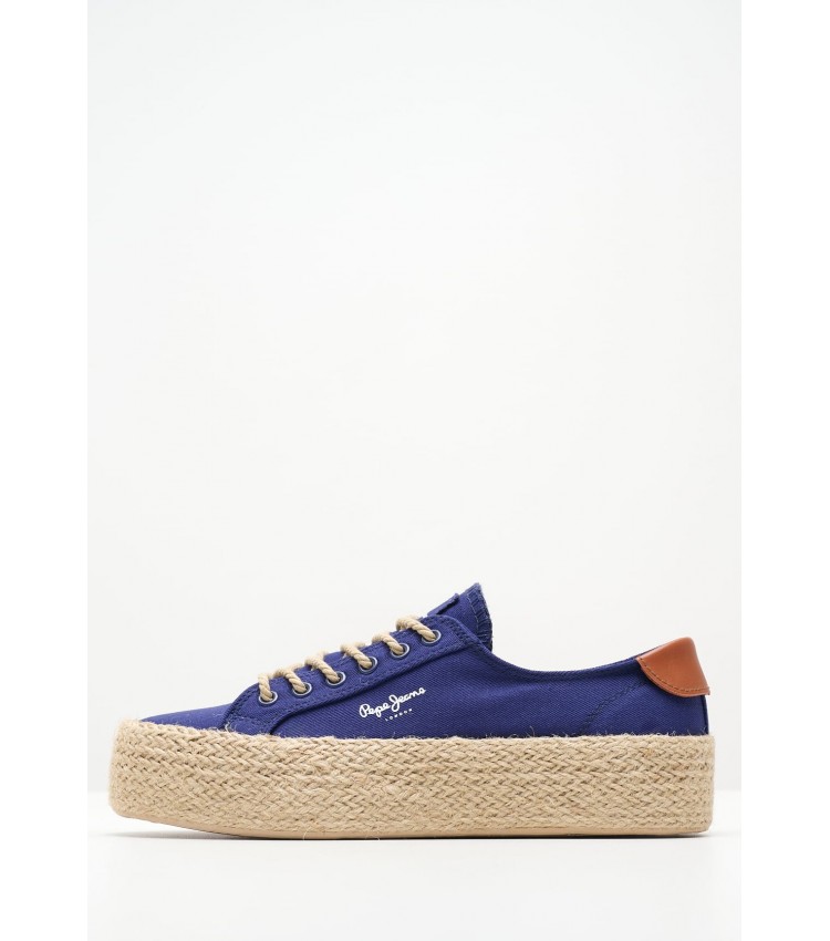 Women Casual Shoes Kyle.Classic Blue Fabric Pepe Jeans