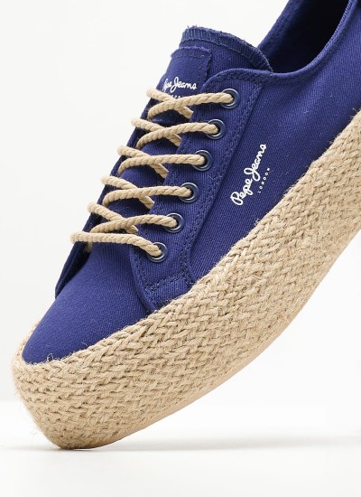 Women Casual Shoes Kyle.Classic Blue Fabric Pepe Jeans