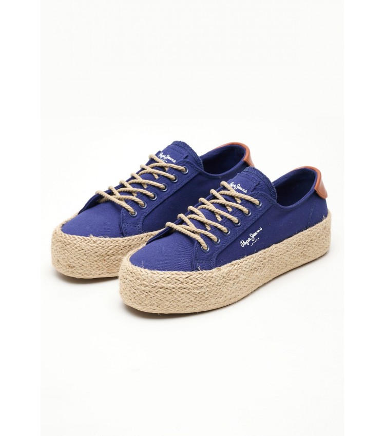 Women Casual Shoes Kyle.Classic Blue Fabric Pepe Jeans