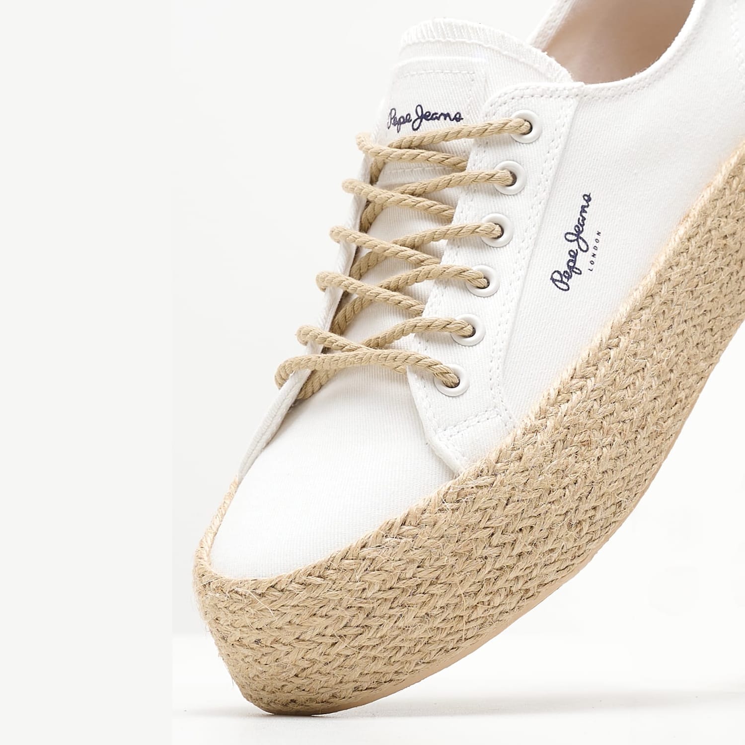 Γυναικεία Παπούτσια Casual Kyle.Classic Άσπρο Ύφασμα Pepe Jeans