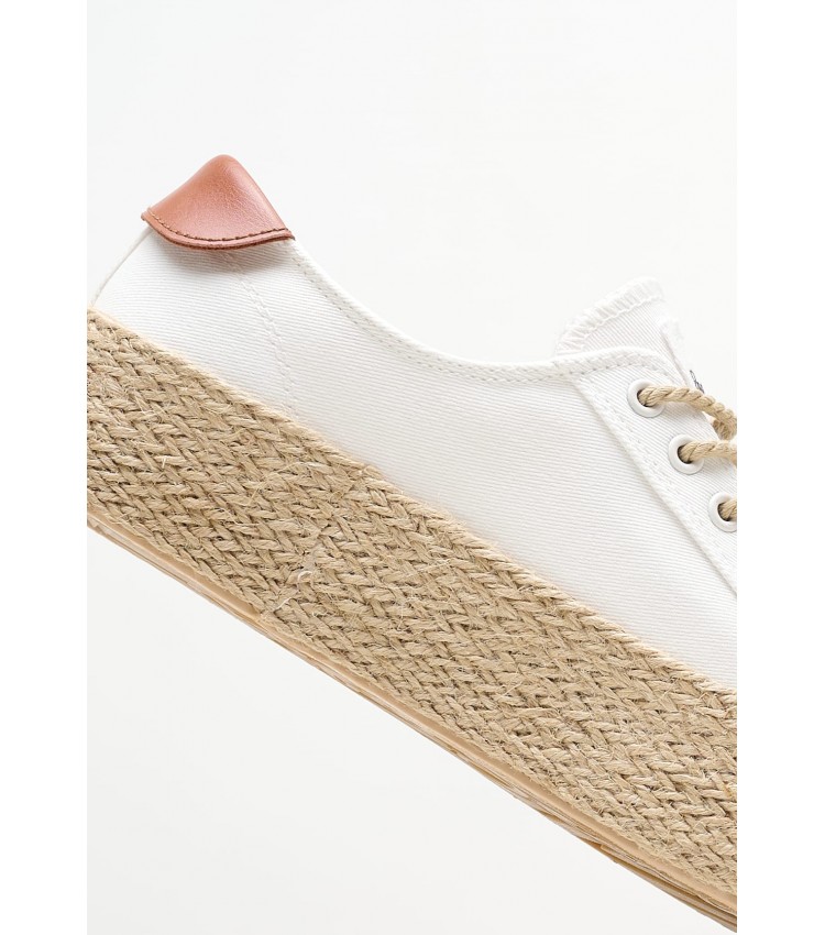 Women Casual Shoes Kyle.Classic White Fabric Pepe Jeans