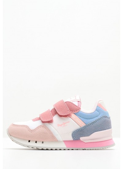 Kids Casual Shoes Lnd.Urban Pink Fabric Pepe Jeans