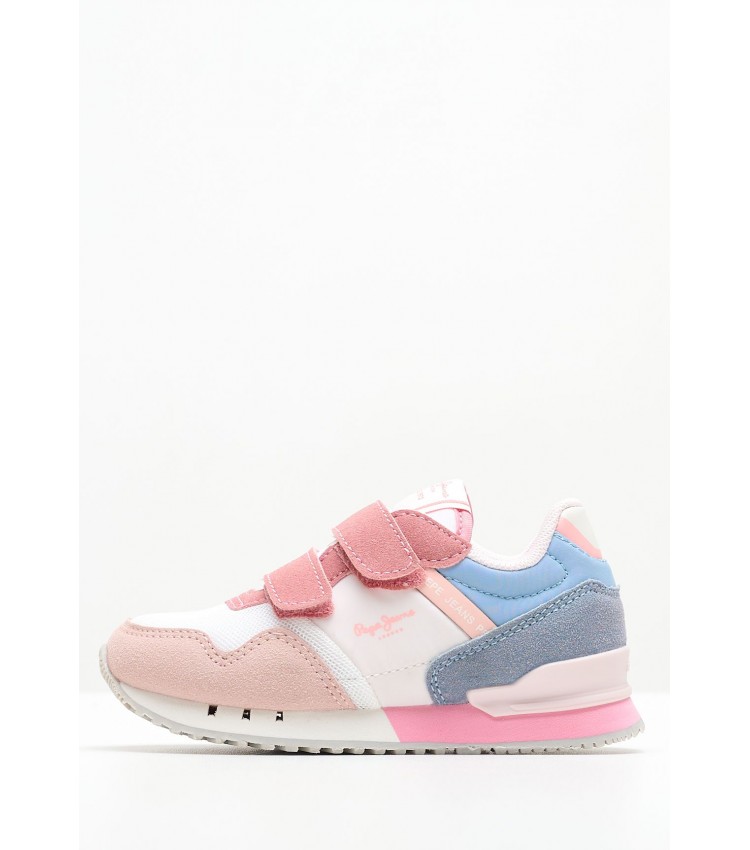 Kids Casual Shoes Lnd.Urban Pink Fabric Pepe Jeans