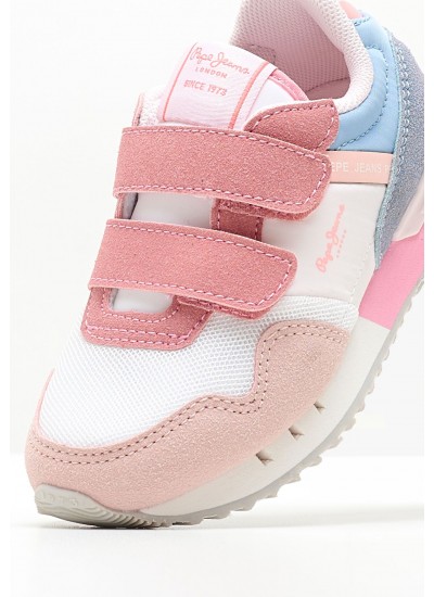 Kids Casual Shoes Lnd.Urban Pink Fabric Pepe Jeans