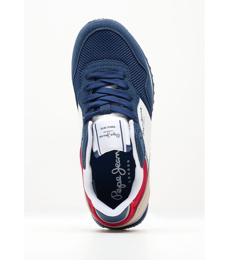 Kids Casual Shoes London.Ban Blue Fabric Pepe Jeans