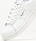 Kids Casual Shoes Player.Bb White Leather Pepe Jeans