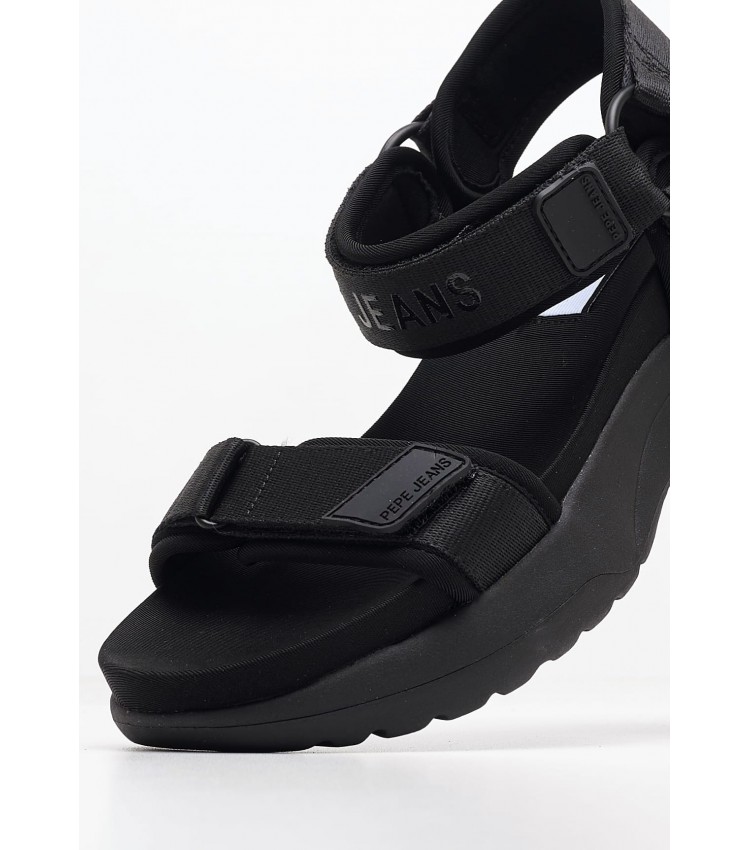 Women Sandals Venus.Block Black Fabric Pepe Jeans