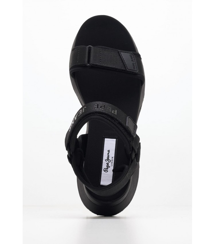 Women Sandals Venus.Block Black Fabric Pepe Jeans