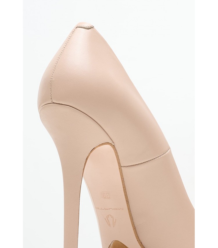 Women Pumps & Peeptoes High 1203A00 Nude Leather Mourtzi