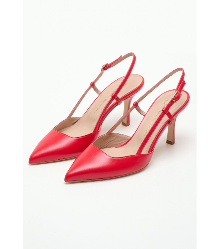 Women Pumps & Peeptoes High 71117 Red Leather Mourtzi