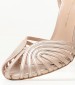 Women Sandals 86028 Gold Leather Mourtzi